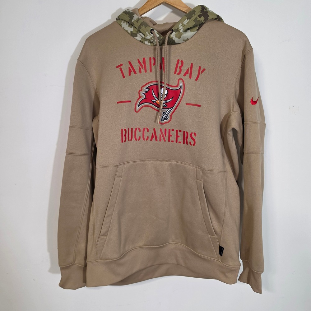 Nike Tampa Bay Buccaneers Hoodie Mens Med Tan Salute to Service Camo veterans